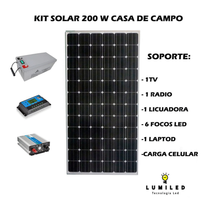 Panel Solar Monocristalino 200w 12v - Imagen 1